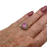 Pink Rainbow Moonstone Solid 925 Sterling Silver Ring
