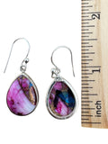 Kingman Pink Dahlia Turquoise Solid 925 Sterling Silver Earrings