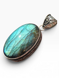 Labradorite Silver Overlay Pendant