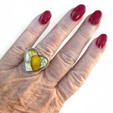 HEART Kingman Honey Dahlia Solid 925 Sterling Silver Ring 7