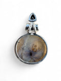 Scenic Agate & Onyx Solid 925 Sterling Silver Pendant