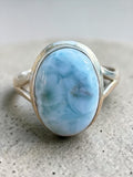 Caribbean Larimar Solid 925 Sterling Silver Ring 8