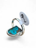 Number 8 Turquoise Solid 925 Sterling Silver Ring 9