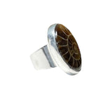 Ammonite Solid 925 Sterling Silver Ring 9