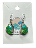 Kingman Peacock Dahlia Solid 925 Sterling Silver Earrings