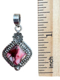 Kingman Red Rose Dahlia Solid 925 Sterling Silver Pendant