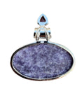 Lepidolite & Amethyst Solid 925 Sterling Silver Pendant