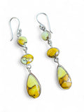Kingman Honey Dahlia Solid 925 Sterling Silver Earrings