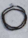 Faceted Tiger Eye 4 mm Beaded Necklace