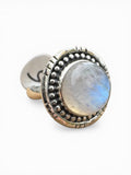 Rainbow Moonstone Solid 925 Sterling Silver Ring 6