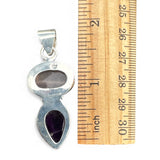 Rose Quartz & Amethyst Solid 925 Sterling Silver Pendant