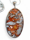 Mushroom Jasper Solid 925 Sterling Silver Pendant with chain