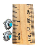 Turquoise Solid 925 Sterling Silver Stud Earrings
