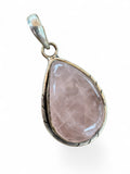 Rose Quartz Solid 925 Sterling Silver Pendant