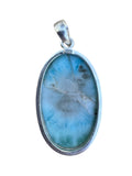 Caribbean Larimar Solid 925 Sterling Silver Pendant