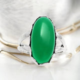 Green Onyx Solid 925 Sterling Silver Ring 7