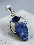 Tanzanite & Iolite Solid 925 Sterling Silver Pendant