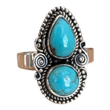 Kingman Turquoise Solid 925 Sterling Silver Ring 10
