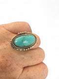 Kingman Turquoise Solid 925 Sterling Silver Ring 6