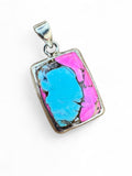 Kingman Cotton Candy Turquoise Solid 925 Sterling Silver Pendant