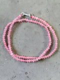 Rose Quartz 4 mm Beaded Necklace 18 inch