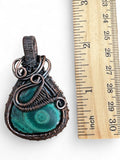 Malachite Copper Wrapped Pendant