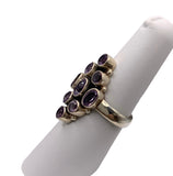 Amethyst cluster Solid 925 Sterling Silver Ring