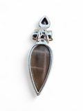 Golden Sunstone & Amethyst Solid 925 Sterling Silver Pendant