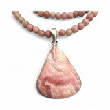 Rhodochrosite Solid 925 Sterling Silver Pendant Necklace