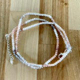 Multi Moonstone 3 mm Beaded Necklace