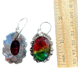 Ammolite Solid 925 Sterling Silver Earrings