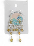 Gold Rutilated Quartz Solid 925 Sterling Silver Earrings