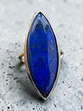 Blue Lapis Solid 925 Sterling Silver Ring 8