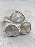 Faceted Labradorite Solid 925 Sterling Silver Ring 6