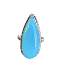 Aqua Chalcedony Solid 925 Sterling Silver Ring 6