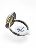 Gold Rutilated Quartz Solid 925 Sterling Silver Ring 9.5