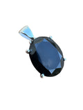 Faceted Black Onyx Solid 925 Sterling Silver Pendant