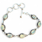 Prehnite Solid 925 Sterling Silver Bracelet