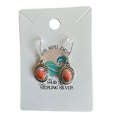Kingman Pink Dahlia Turquoise Solid 925 Sterling Silver Earrings