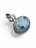 Kammererite & Amethyst Solid 925 Sterling Silver Pendant
