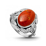 Red Moss Agate Solid 925 Sterling Silver Ring 8