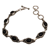 Black Onyx Solid 925 Sterling Silver Bracelet