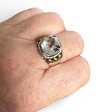 Green Amethyst Prasiolite Solid 925 Sterling Silver Ring 9