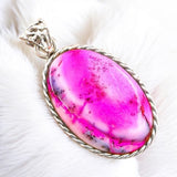Pink Dendritic Opal Solid 925 Sterling Silver Pendant