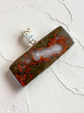 Seam Agate Solid 925 Sterling Silver Pendant