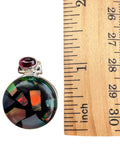 Aurora Opal & Onyx Solid 925 Sterling Silver Pendant