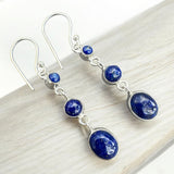 Blue Lapis Solid 925 Sterling Silver Earrings