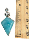Smithsonite & Blue Topaz Solid 925 Sterling Silver Pendant
