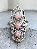 Rhodochrosite Solid 925 Sterling Silver Ring 8