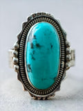 Kingman Turquoise Solid 925 Sterling Silver Ring 7